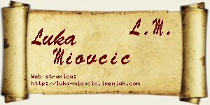 Luka Miovčić vizit kartica